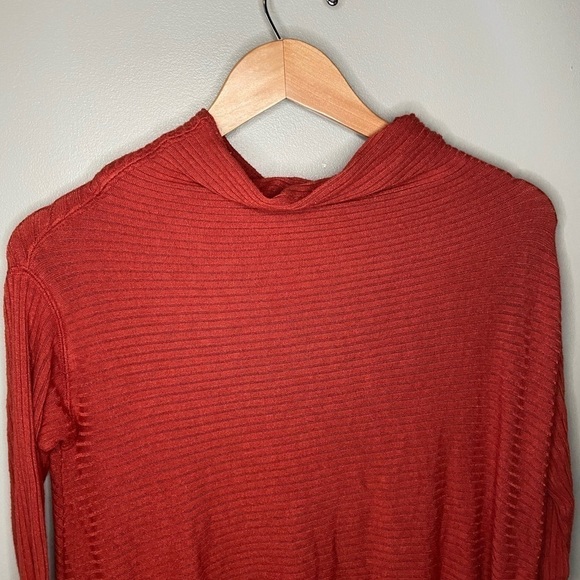 Free People Lover Rib Split Back Knit Sweater - Rust, Terracotta - Picture 7 of 10